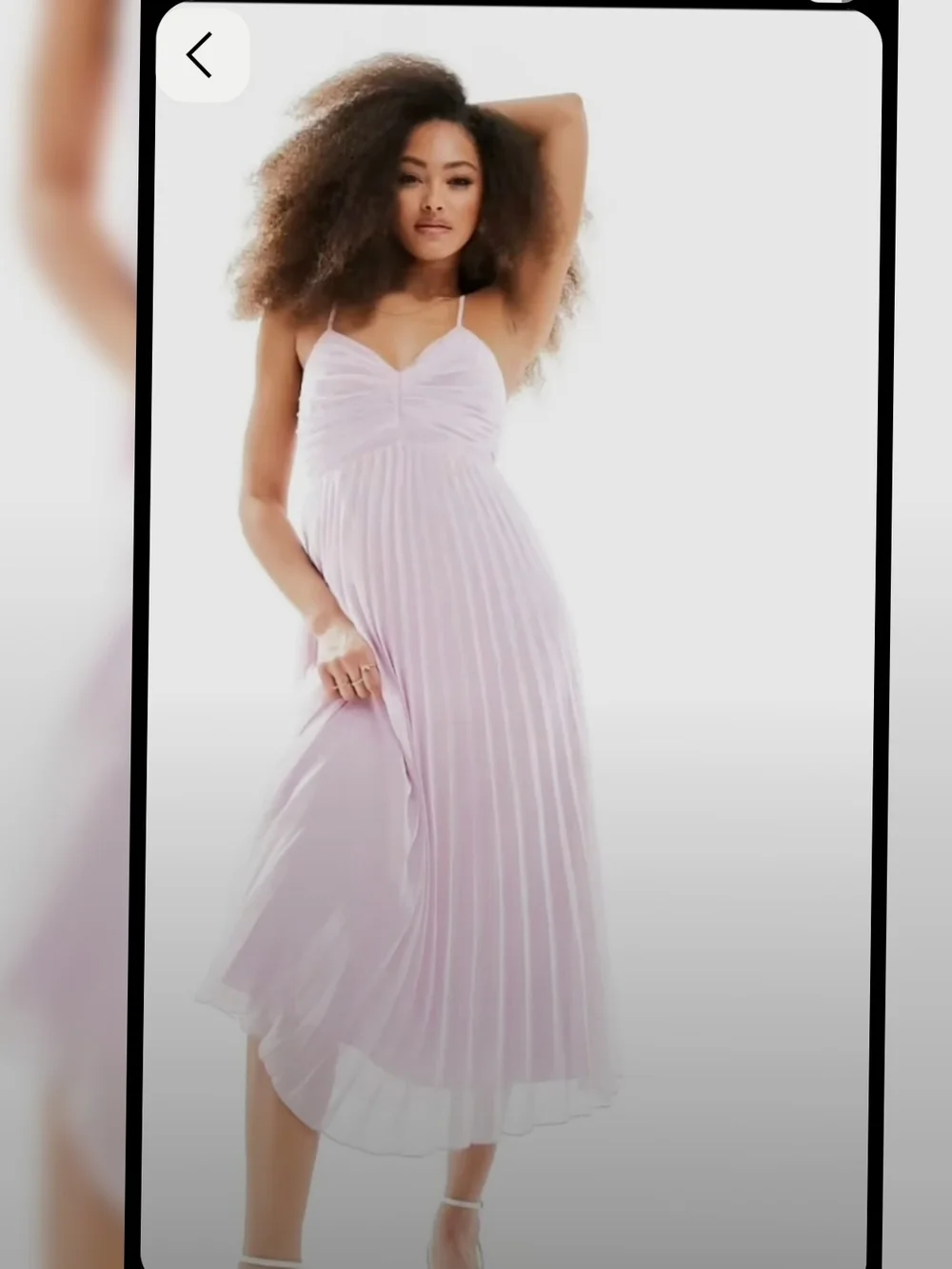 ASOS Lavander Pleated Maxi Dress with Spaghetti Straps - Picture 3 of 6